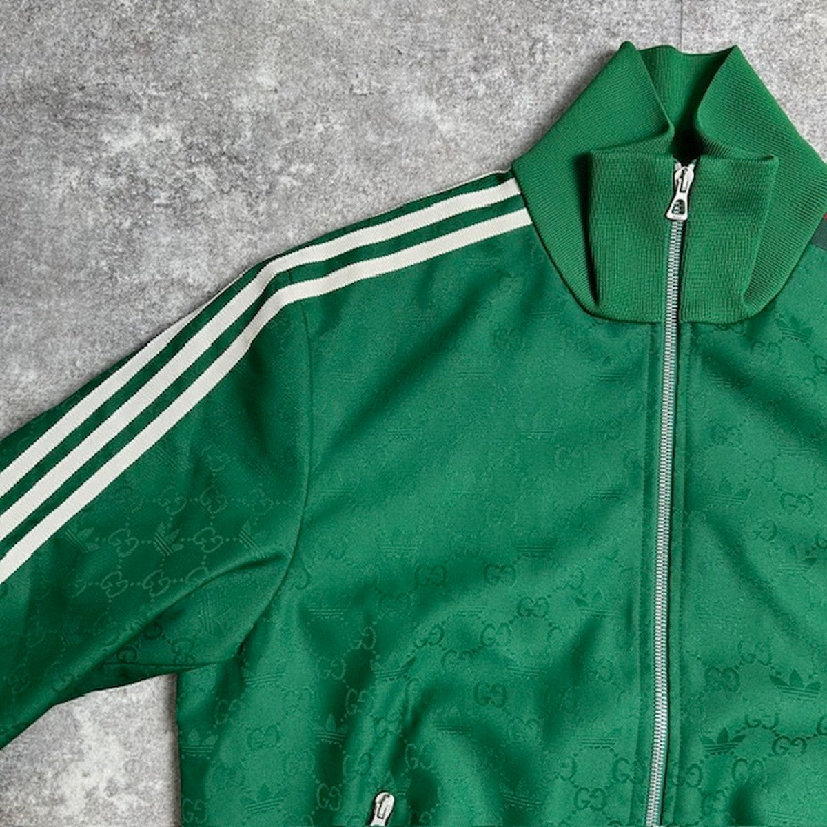Gucci x adidas Green GG Trefoil Jacquard Track Size 50
