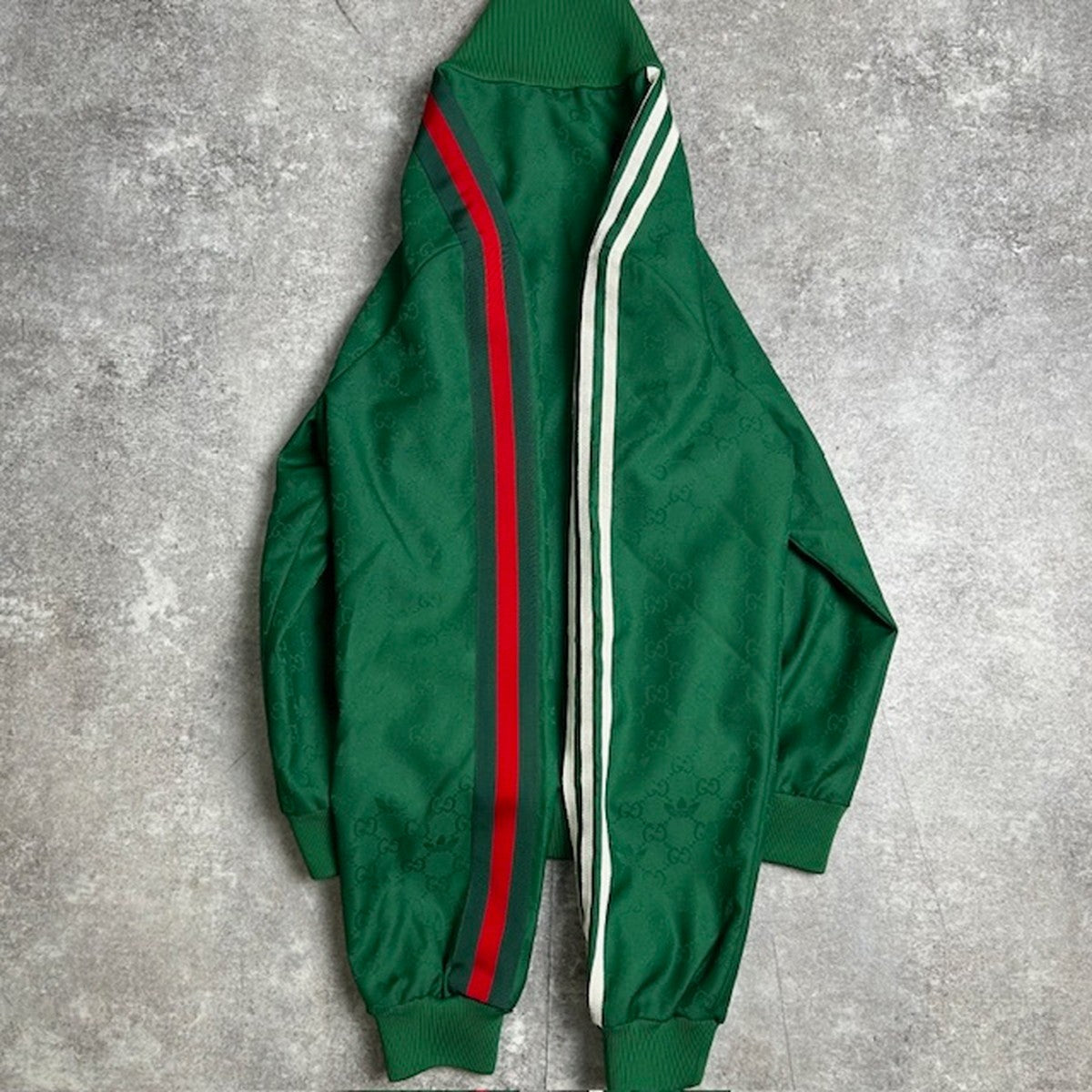 Gucci x adidas Green GG Trefoil Jacquard Track Size 50