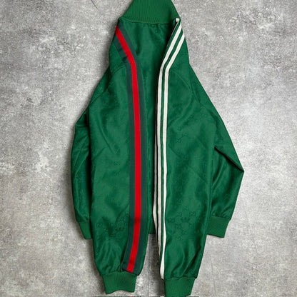 Gucci x adidas Green GG Trefoil Jacquard Track Size 50