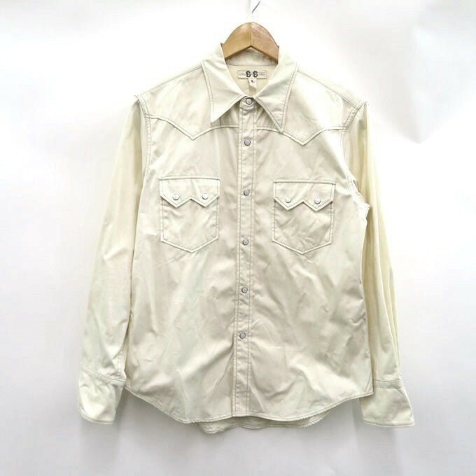 JOHN GLUCKOW Riders on the Storm Western Shirt Ivory Size L