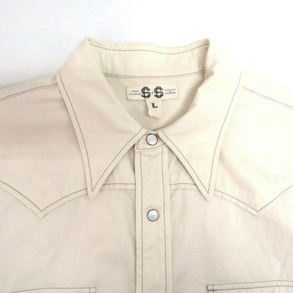 JOHN GLUCKOW Riders on the Storm Western Shirt Ivory Size L