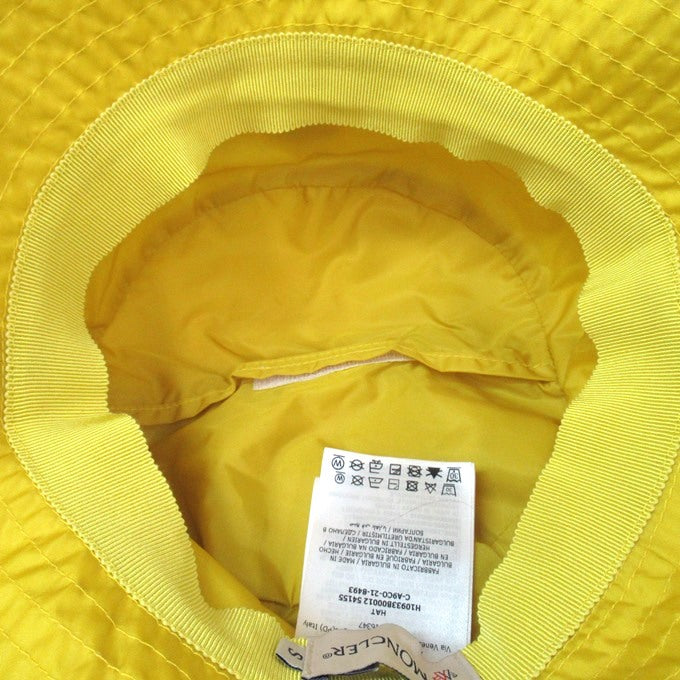 MONCLER Nylon Bucket Hat Yellow Size S