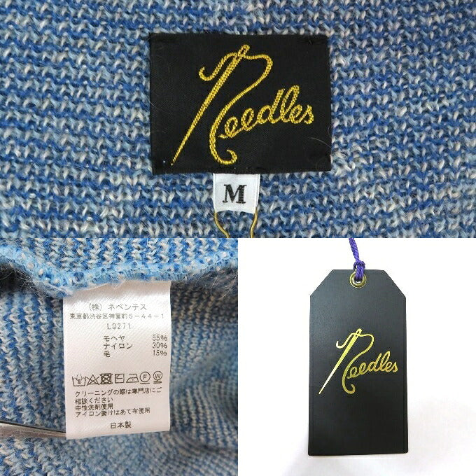 Needles Argyle Mohair Cardigan Blue Size M