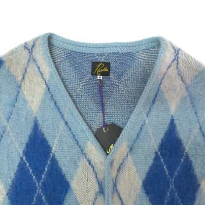 Needles Argyle Mohair Cardigan Blue Size M