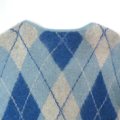 Needles Argyle Mohair Cardigan Blue Size M