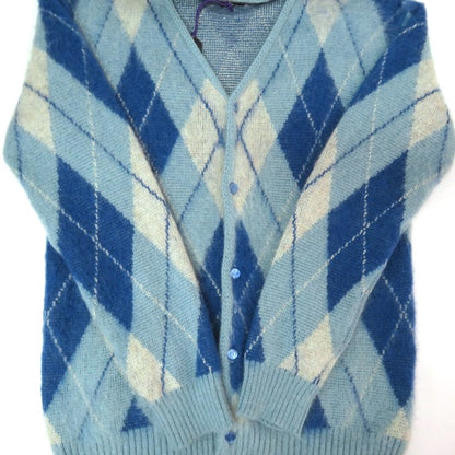 Needles Argyle Mohair Cardigan Blue Size M