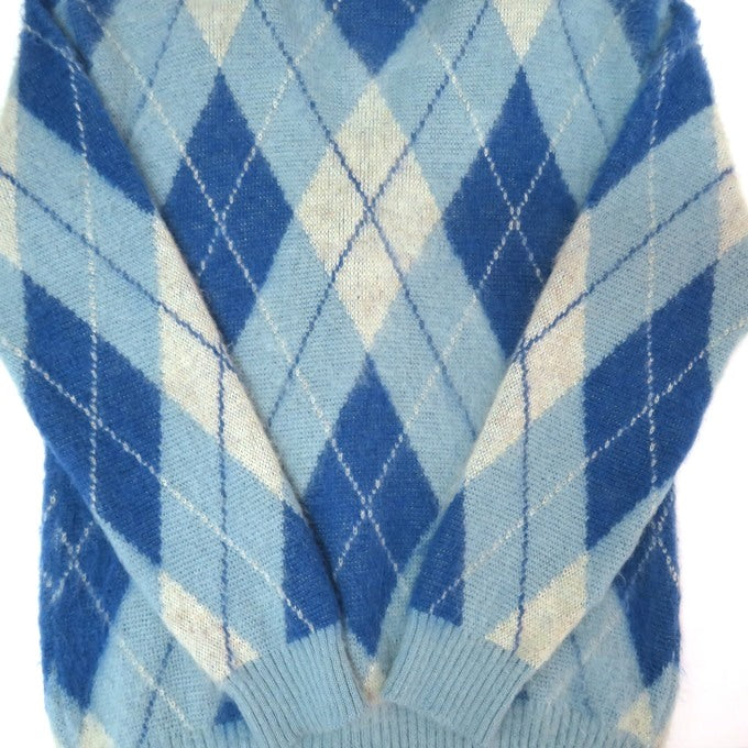 Needles Argyle Mohair Cardigan Blue Size M