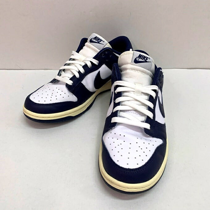 NIKE WMNS DUNK LOW Sneakers White/Navy Size 25.5cm
