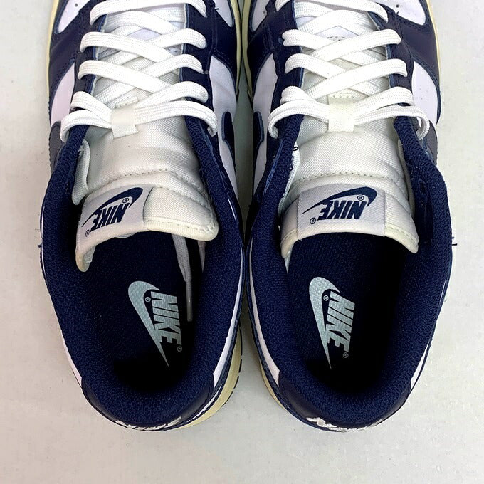 NIKE WMNS DUNK LOW Sneakers White/Navy Size 25.5cm