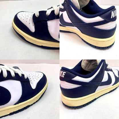 NIKE WMNS DUNK LOW Sneakers White/Navy Size 25.5cm