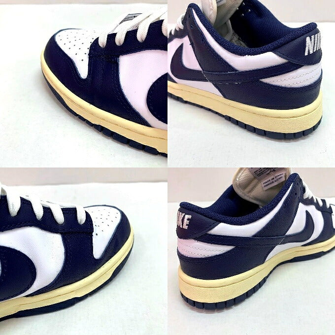 NIKE WMNS DUNK LOW Sneakers White/Navy Size 25.5cm