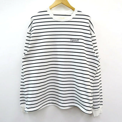 Optstuff Striped Drawstring Hem Long Sleeve T-Shirt Size XL