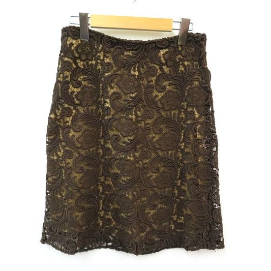 PRADA Brown Full Lace Skirt Size 40