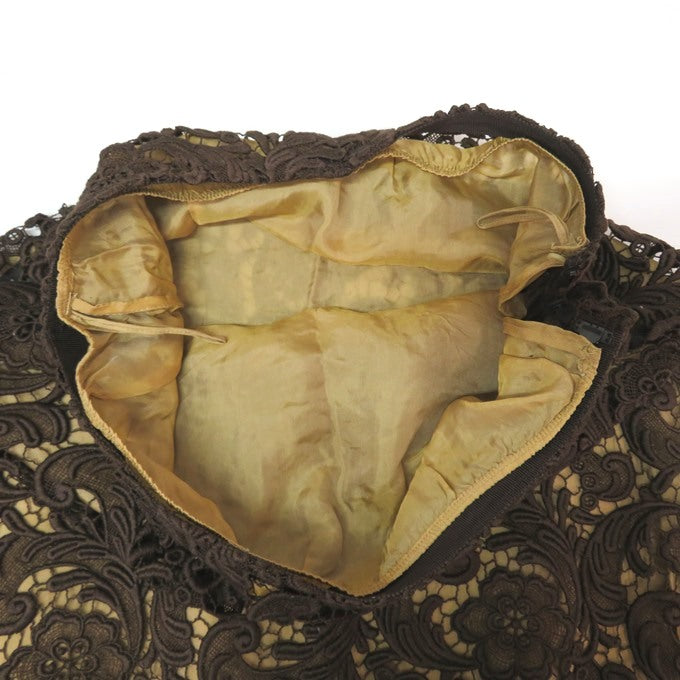 PRADA Brown Full Lace Skirt Size 40