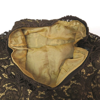PRADA Brown Full Lace Skirt Size 40