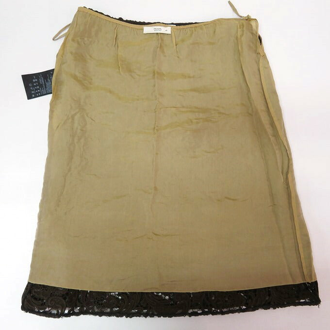 PRADA Brown Full Lace Skirt Size 40