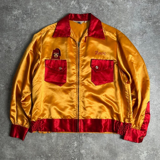 BOWLER'S 50s Vintage Freemason Chain Jacket Orange Size M