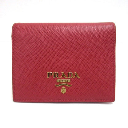 PRADA SAFFIANO METAL Saffiano Wallet Red Size ONE SIZE
