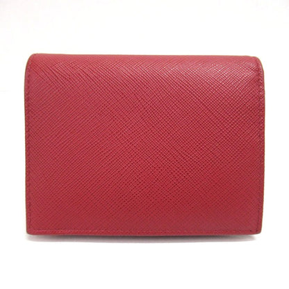 PRADA SAFFIANO METAL Saffiano Wallet Red Size ONE SIZE