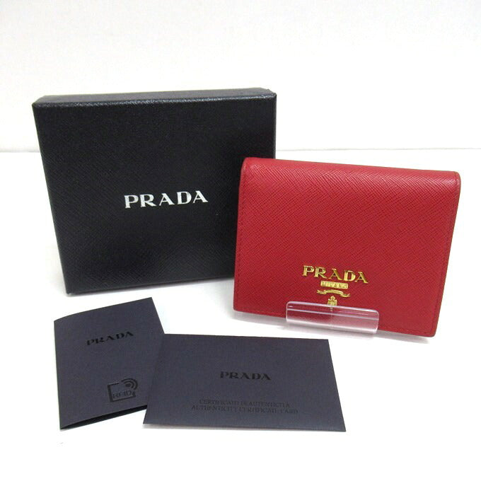 PRADA SAFFIANO METAL Saffiano Wallet Red Size ONE SIZE