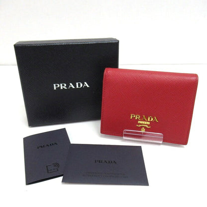 PRADA SAFFIANO METAL Saffiano Wallet Red Size ONE SIZE