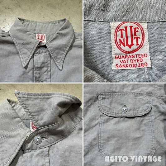 Vintage TUF NUT 40s-50s Gusseted Kasuri Work Shirt Size M
