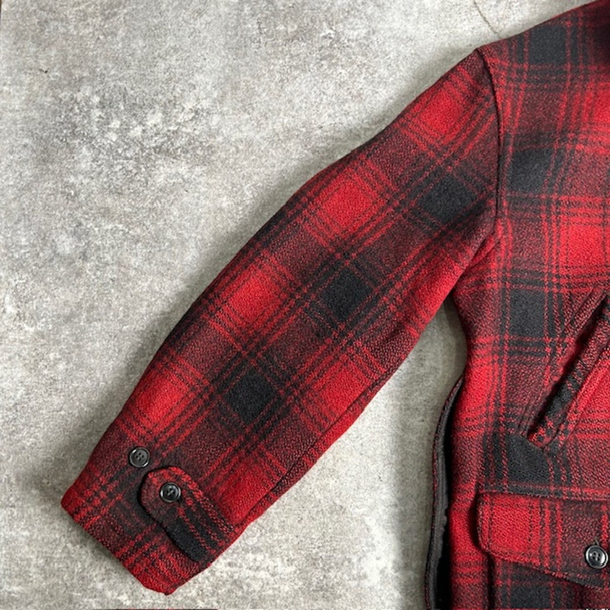 Unknown 40s 50s Vintage Wool Ombre Check Coat Red Size L