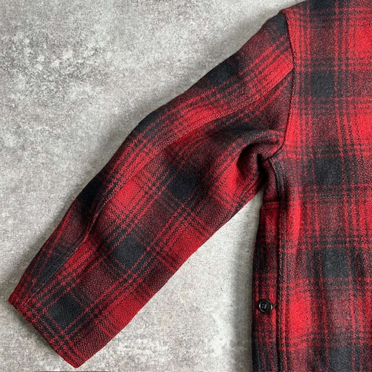 Unknown 40s 50s Vintage Wool Ombre Check Coat Red Size L