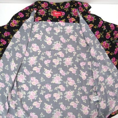 Supreme Floral Rayon S/S Black Shirt Size M