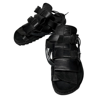 Ann Demeulemeester Lace-up Belted Shark Sole Sandals Size 8