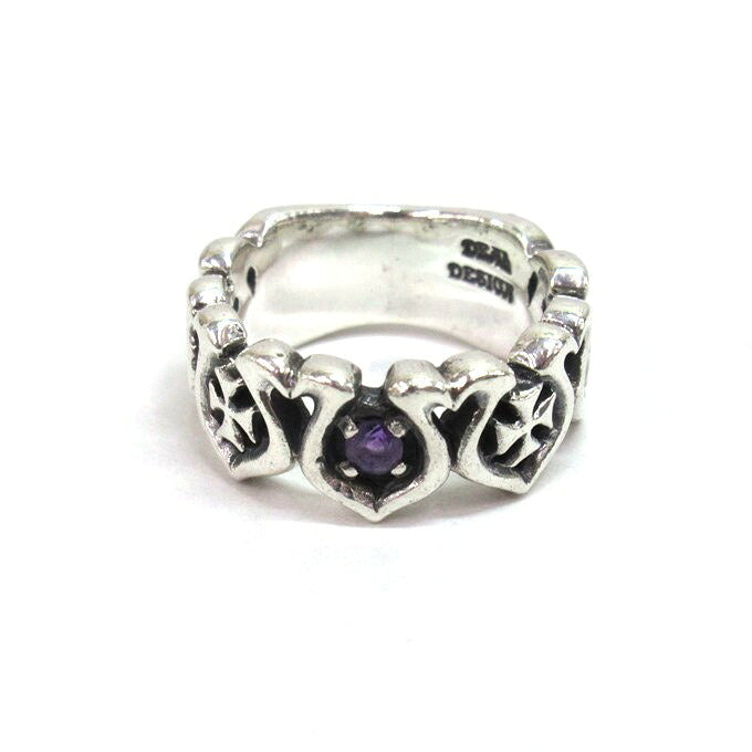 DEAL DESIGN Five Horseshoe Silver Ring Size ONE SIZE