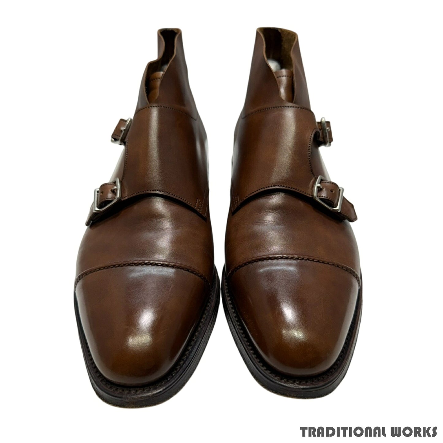 JOHN LOBB Willium II Double Monk Parisian Brown Boots Size 8E