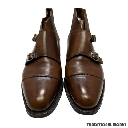 JOHN LOBB Willium II Double Monk Parisian Brown Boots Size 8E