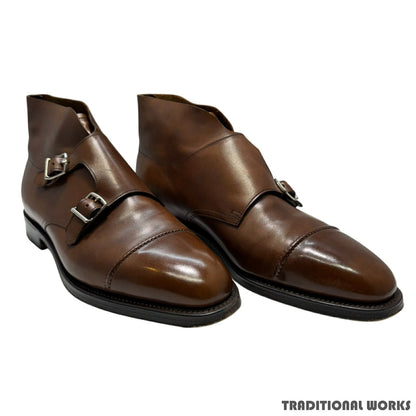 JOHN LOBB Willium II Double Monk Parisian Brown Boots Size 8E