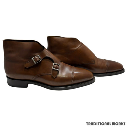 JOHN LOBB Willium II Double Monk Parisian Brown Boots Size 8E