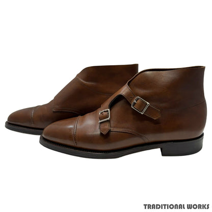 JOHN LOBB Willium II Double Monk Parisian Brown Boots Size 8E