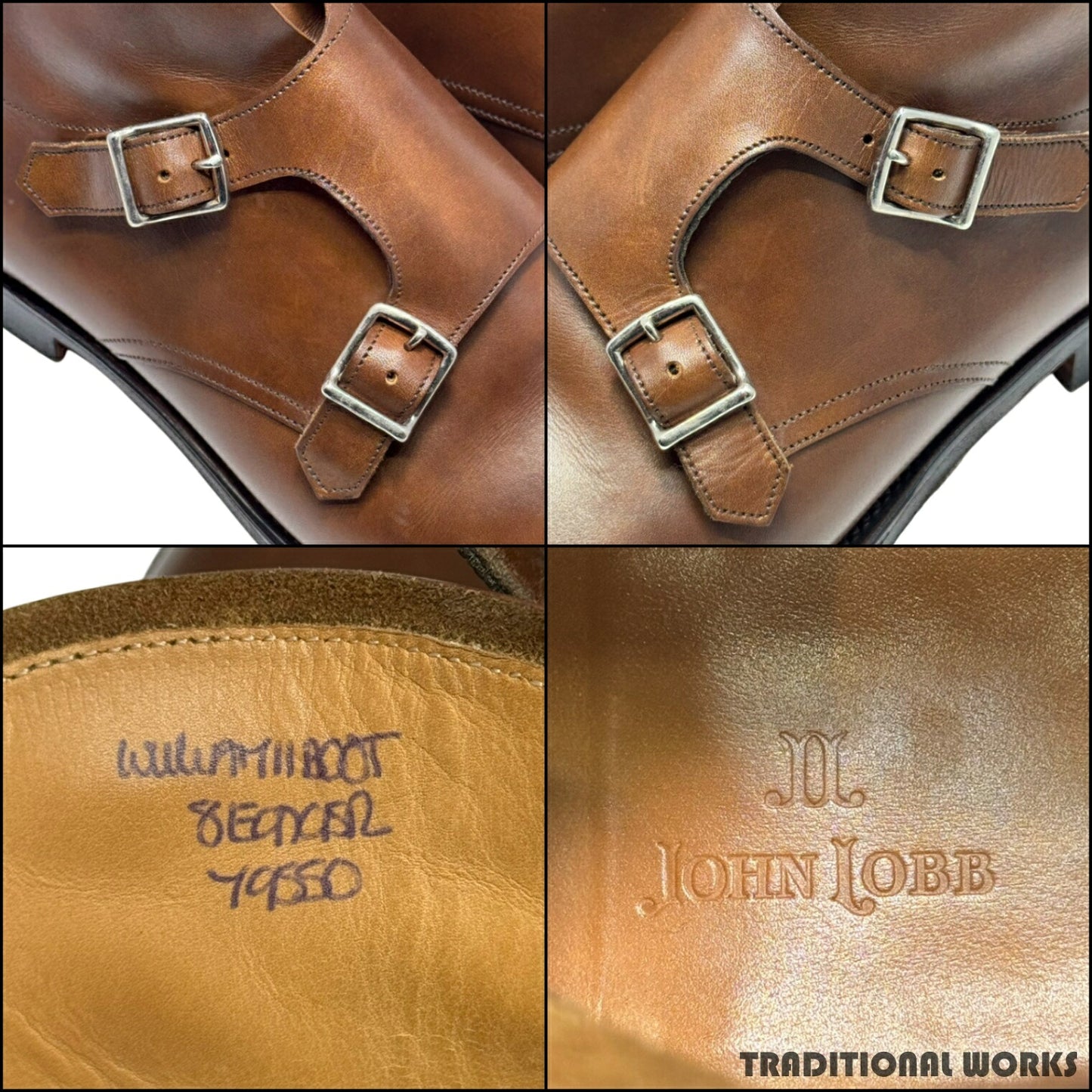 JOHN LOBB Willium II Double Monk Parisian Brown Boots Size 8E