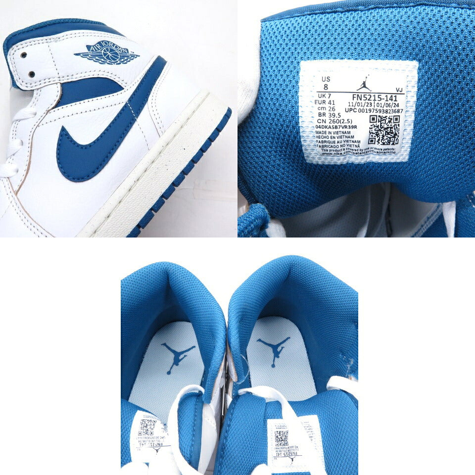 NIKE AIR JORDAN 1 MID SE Seasonal White/Sail/Blue Sneakers