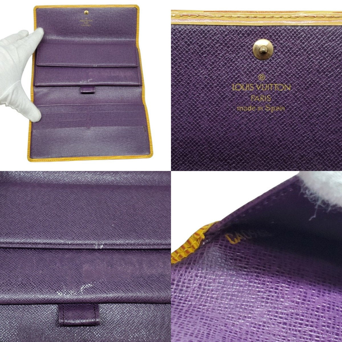 LOUIS VUITTON Epi Leather Wallet Yellow