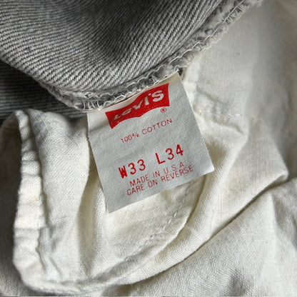 LEVI'S 90s 501-0636 USA Made Button Fly Jeans Gray Size W33