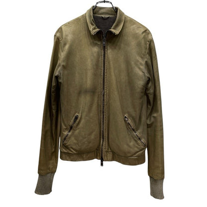 GIORGIO BRATO Baby Lamb Leather High Blouson Beige Jacket Size 46