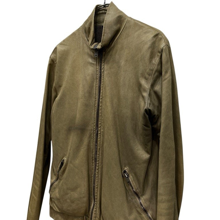 GIORGIO BRATO Baby Lamb Leather High Blouson Beige Jacket Size 46
