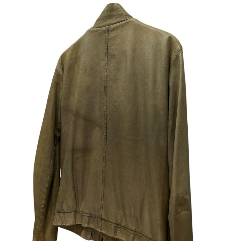 GIORGIO BRATO Baby Lamb Leather High Blouson Beige Jacket Size 46