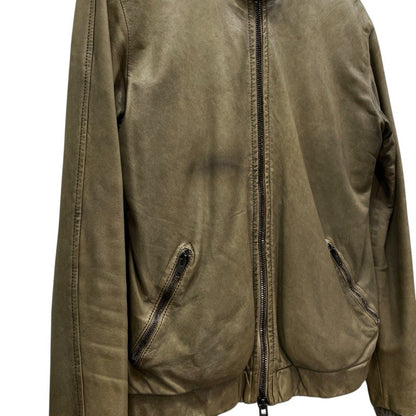 GIORGIO BRATO Baby Lamb Leather High Blouson Beige Jacket Size 46