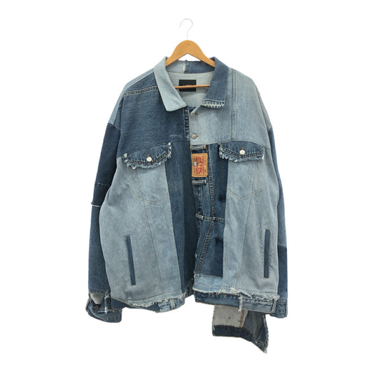 ZAC VARGAS Remake Reconstructed Denim Jacket Indigo Size XXL