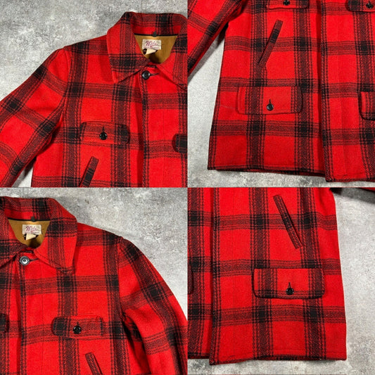Webs 50s 60s Red Black Check Wool Hunting Jacket