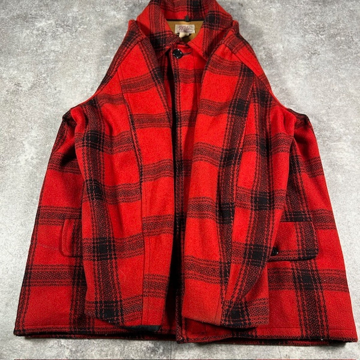 Webs 50s 60s Red Black Check Wool Hunting Jacket