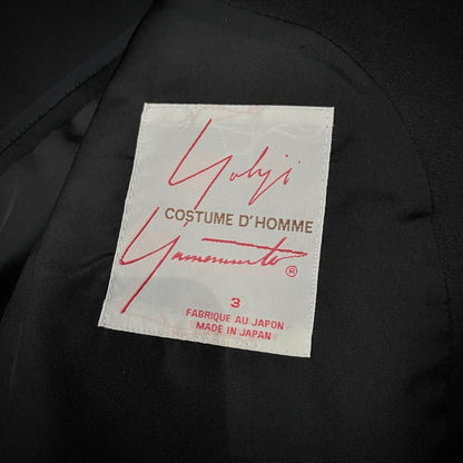 Yohji Yamamoto CDH Black Gabardine 3B Coat Size 3
