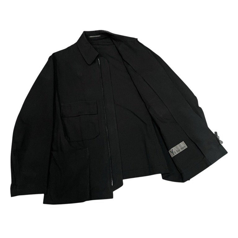 Y's for men 25SS Cotton Linen Zip Jacket Black Size 2