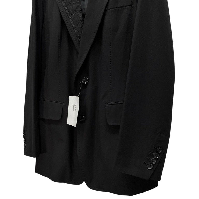 Y's for men Cotton Gabardine Lapel Embroidery Blazer Size 2
